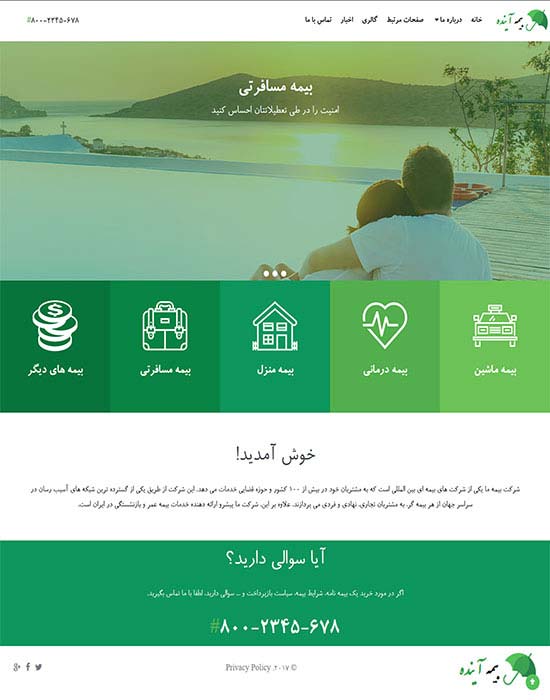 وب سایت شرکتی ،بیمه و...